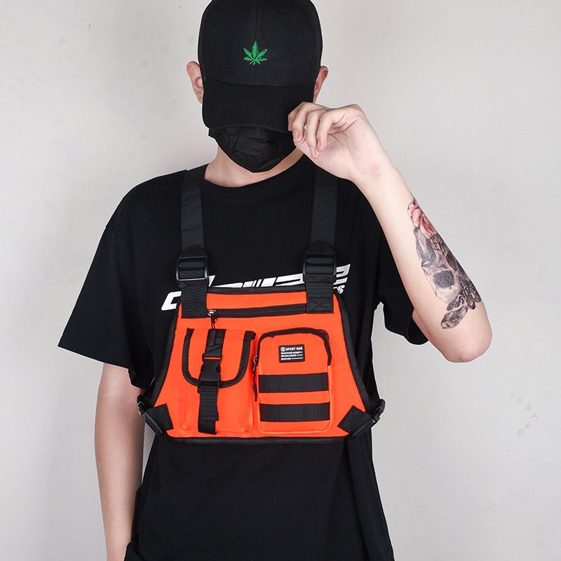 Hip-hop Tactical Vest Multi-functional Chest Bag Trendy Fanny Pack Personalized Trendy Cool Vest Backpack_voghion.com