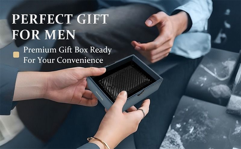 RFID Carbon Fiber Men's Vertical Card Holder Magnetic Flip Dollar Clip Convenient Wallet Magnetic_voghion.com