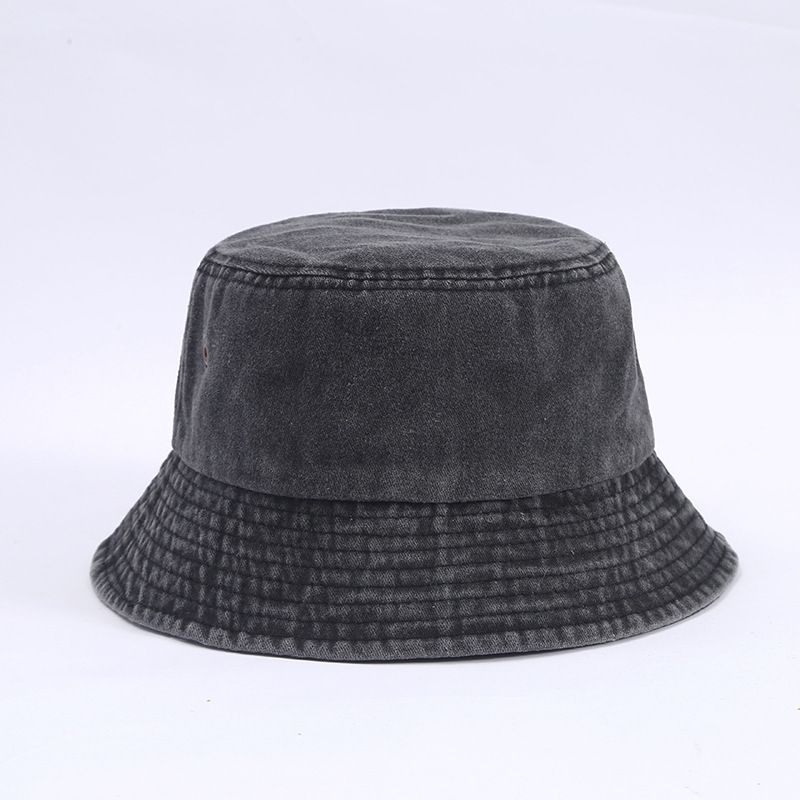 Chapéu de balde retrô lavado popular, simples, moderno, masculino e feminino, versátil, dobrável, jeans, chapéu de bacia, moda_voghion.com