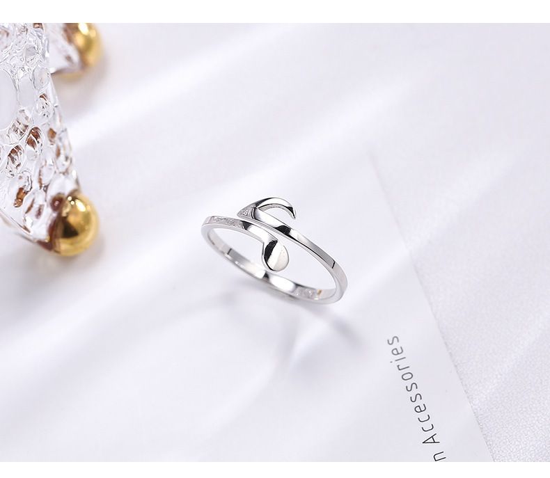 Wanying Note Ring S Pure Silver Japanese and Korean Simple Fashion Style Internet Red Jewelry_voghion.com