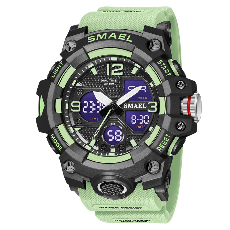 Smael smael orologio da uomo sportivo multifunzionale impermeabile orologio sveglia orologio elettronico di tendenza a doppio display_voghion.com