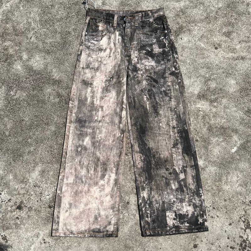 Jeans casual a gamba larga vintage con stampa 3D e stampa a getto d'inchiostro AC Style Alternative 1981F_voghion.com