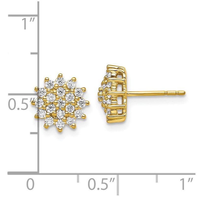 14k 1/2 Carat Lab Grown Diamond VS/SI+ G+ Complete Cluster Post Earrings_voghion.com