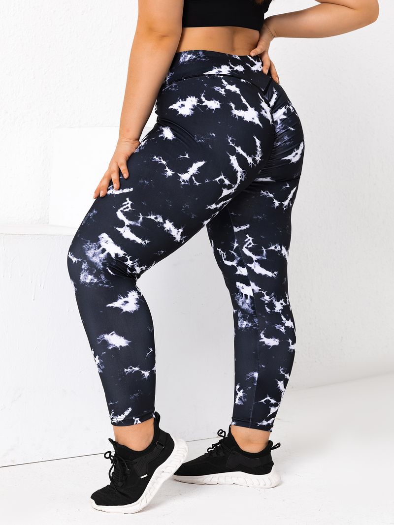 Plus Size Yoga Pants For Women, Elastic Butt Lifting Printed Leggings, Slimming And Fattening, Plus Size High Waist Pants For Women_voghion.com