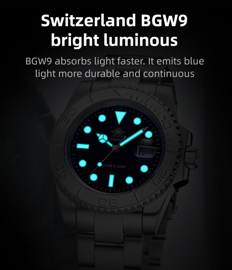 ADDIESDIVE Orologio analogico al quarzo da uomo di lusso BGW9 Luminoso 20 Bar Impermeabile Orologi da uomo da sub in acciaio inossidabile Orologi da uomo H3_voghion.com