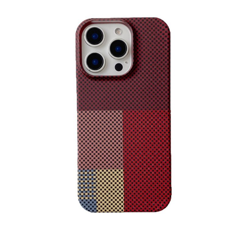 Compatible With IPhone 16 Magnetic Carbon Fiber Phone Case 15 Pro Max Kevlar Texture Half-Wrap Water Sticker_voghion.com