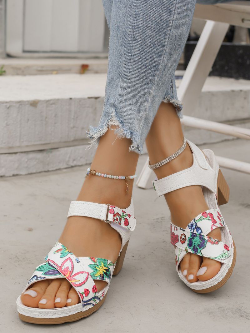 High Heeled Women's Sandals Summer New Open Toe Casual Retro Fish Mouth Sandals_voghion.com