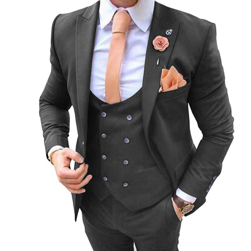 Conjunto de tres piezas ajustado para hombre, frac de novio de boda, traje de baile_voghion.com