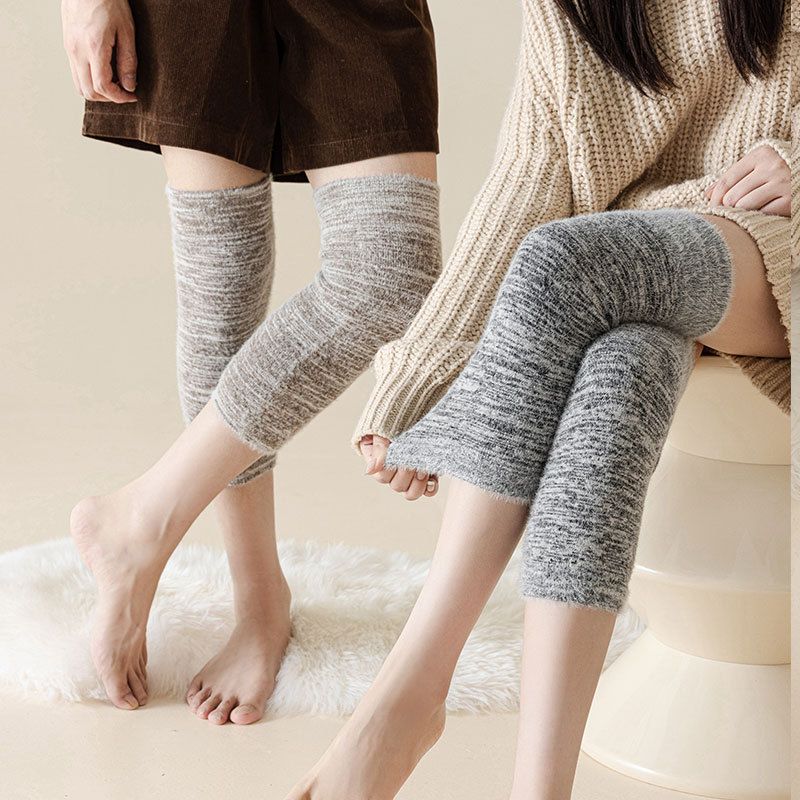 Neue Winter-Knieschoner aus Wolle für Damen und Herren, dicke Wollsocken im Retro-Stil, gestrickte warme Knieschoner, grenzüberschreitende Lieferung_voghion.com