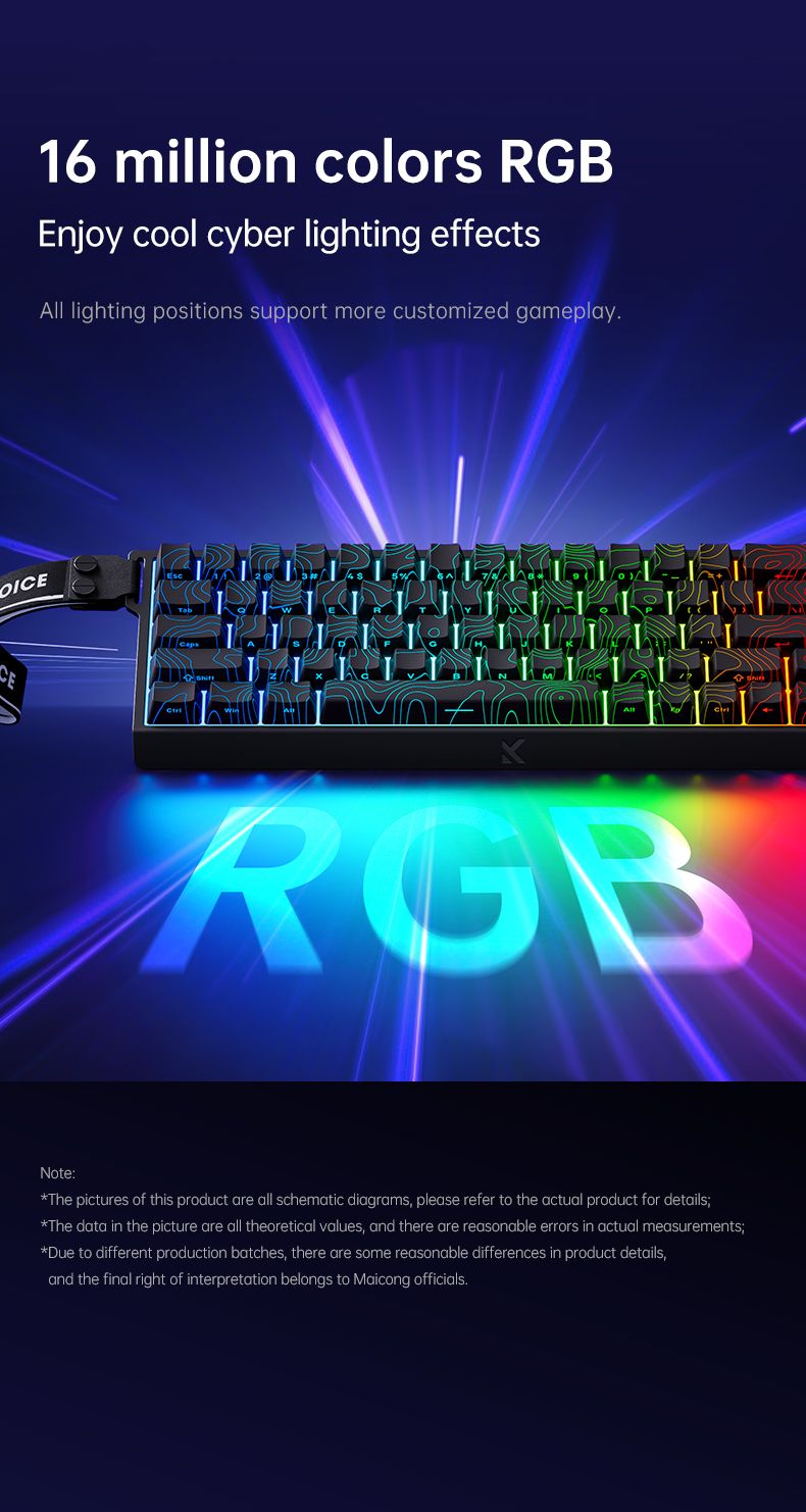 Mcchose Ace68 Magnetic Axis Keyboard RT Electronic Sports Game Custom Mechanical Wired Keyboard_voghion.com