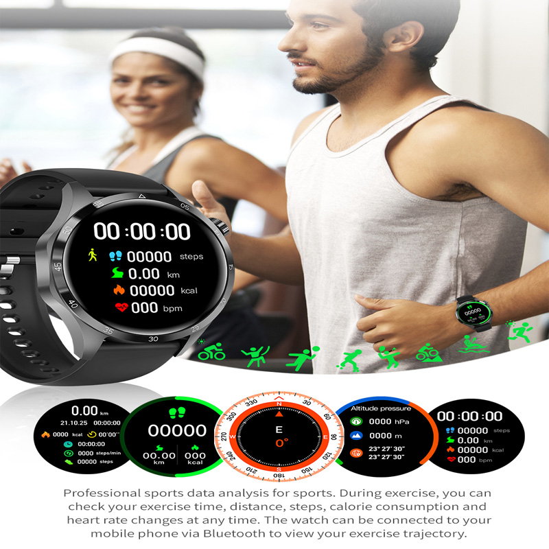 Uhr Für Huawei GT4 PLUS Smart Uhr Männer NFC Bluetooth Anruf GPS flugbahn Wasserdicht herzfrequenz Blutdruck Smartwatch_voghion.com