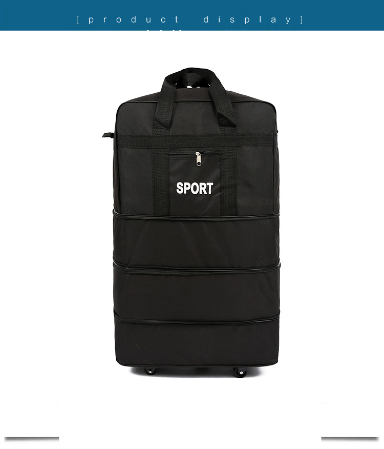 Opvouwbare tas voor twee doeleinden Grote capaciteit met stille wielen Back Pull Oxford stoffen bagagetas Reistas Luchtverzending_voghion.com
