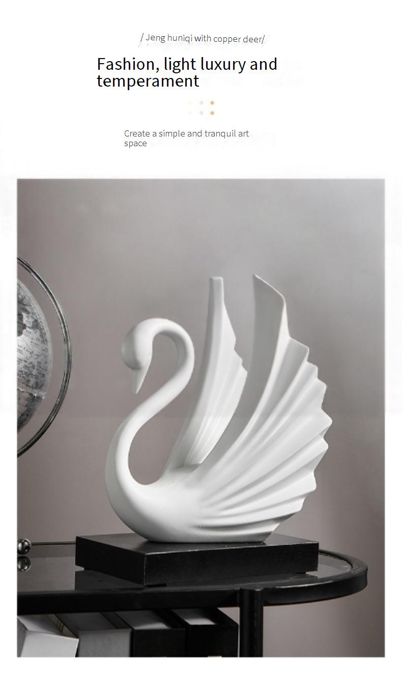 Décorations de bureau modernes en forme de cygne blanc de haute qualité pour la maison, le jardin, le bureau, le salon, la chambre à coucher, pour un couple, un mariage, une pendaison de crémaillère_voghion.com