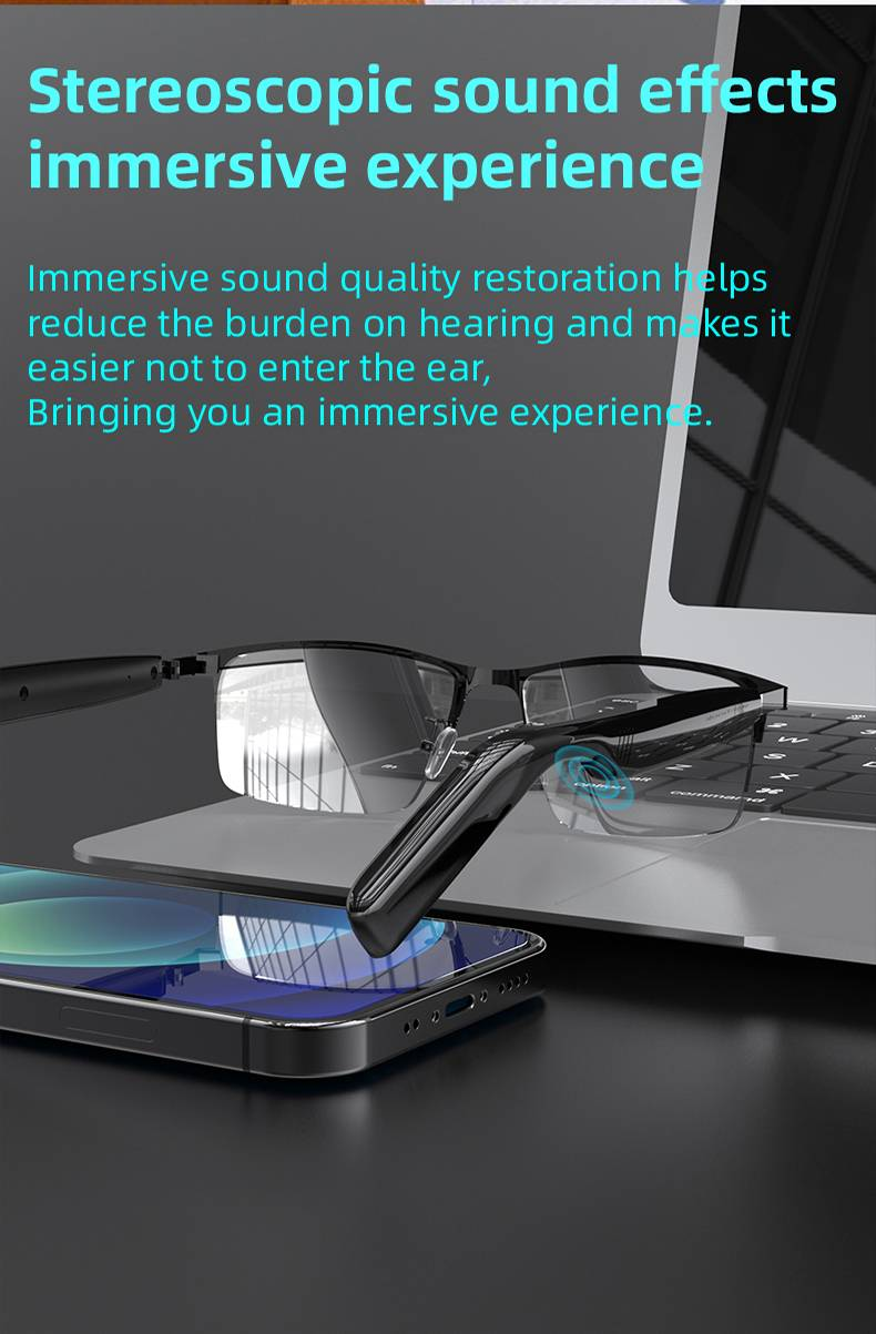 Byteuni Smart Brëller Mat Open Ouer, Photochromesch Lënsen, Polariséiert Sonnebrëll Bluetooth, Stëmmassistent, Mic Speaker Fir Männer Fraen Bluetooth Brëller_voghion.com