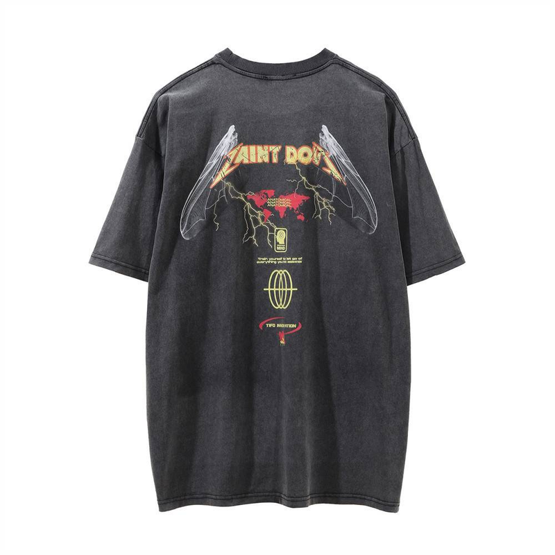 Męska odzież Science Fiction Postać Anioł Nadruk Krótki Rękaw T-shirt Dla Mężczyzn Street Style Zniszczony Okrągły Dekolt Krótki Rękaw T-shirt_voghion.com