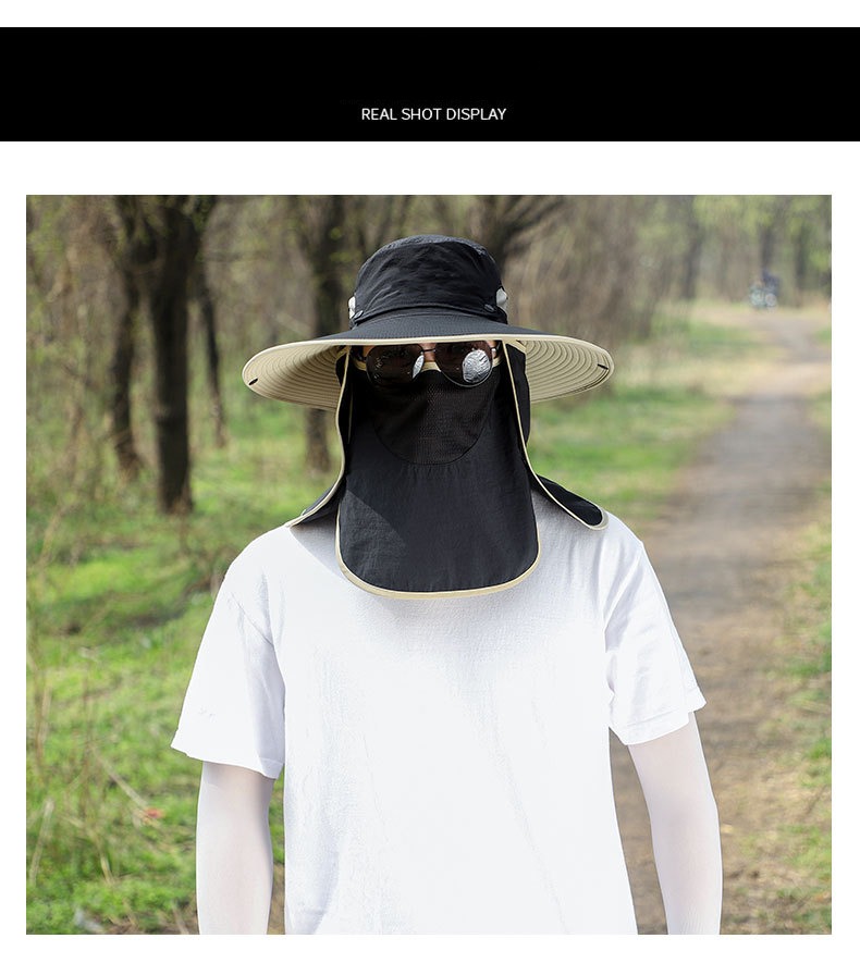 Cappello da sole staccabile da uomo - Copertura completa del viso e tesa larga per la massima protezione UV_voghion.com
