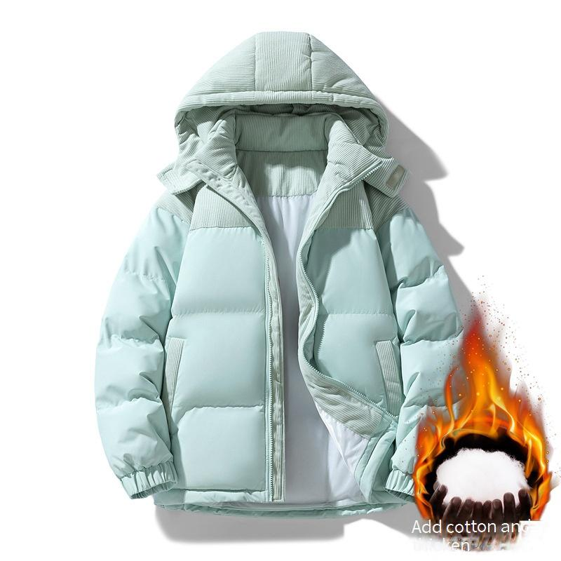 Verdickte Winterjacke für Herren und Damen mit abnehmbarer Kapuze – gemütlicher, mit Fleece gefütterter Baumwollmantel für Teenager und Erwachsene_voghion.com