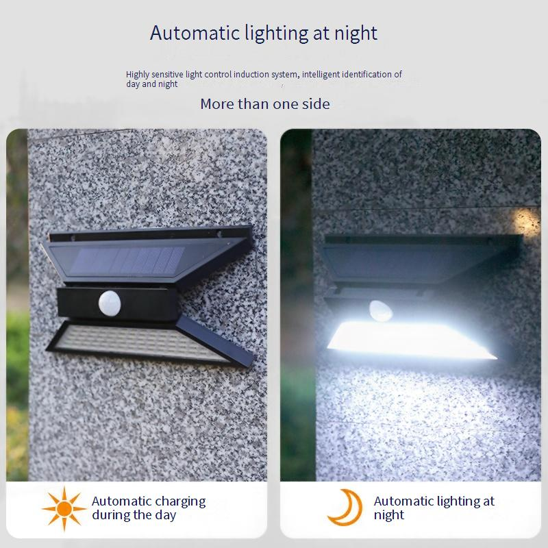Solar Motion Sensor Wall Light, 67 LED Outdoor Waterproof Lighting For Garden, Yard, Pathway – Energy-Efficient & Weatherproof_voghion.com