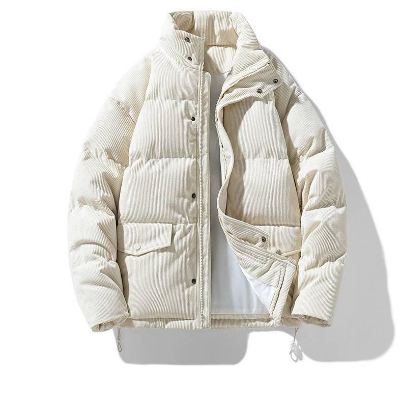 Giacca invernale in velluto a coste da uomo – Piumino vintage con collo alto e spessa imbottitura in poliestere (M-5XL, 4 colori)_voghion.com
