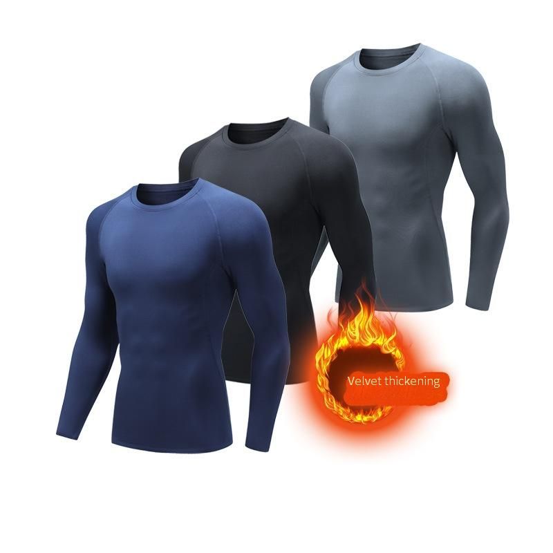 Men's Fleece-Lined Compression Workout Pants - High Elasticity, Quick-Dry, Thermal Training & Basketball Leggings For Gym & Outdoor Sports_voghion.com