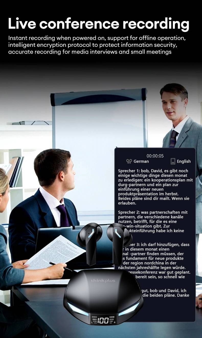 Genuine Lenovo XT53 AI TWS Bluetooth 5.4 Earphones AI Music Image Creation Headphones AI Chat With Multiple Function Earbuds_voghion.com