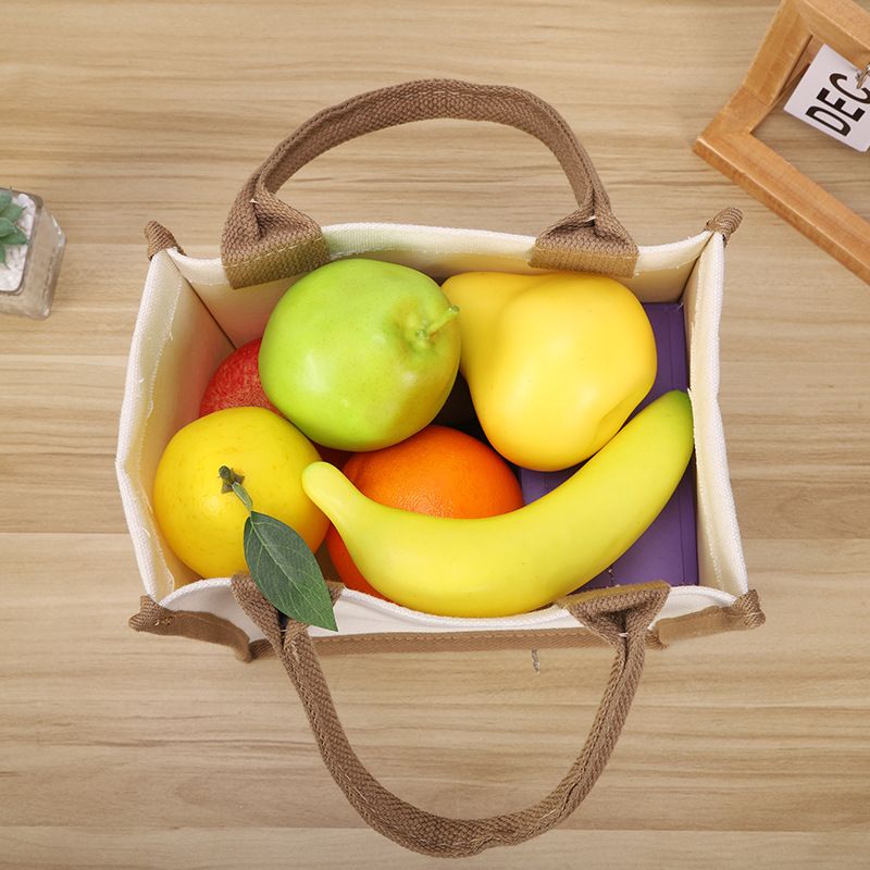 Leinwand Ölgemälde große Kapazität umweltfreundliche Einkaufstasche Lunchbox Tragetasche_voghion.com
