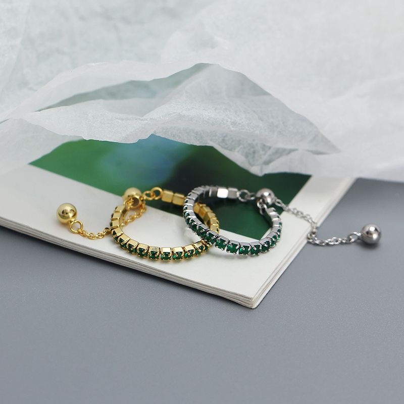 TYJ0334 Sparkling S Silver Instagram Pulling Design Stacked and Paired Diamond Ring Small Handicraft_voghion.com