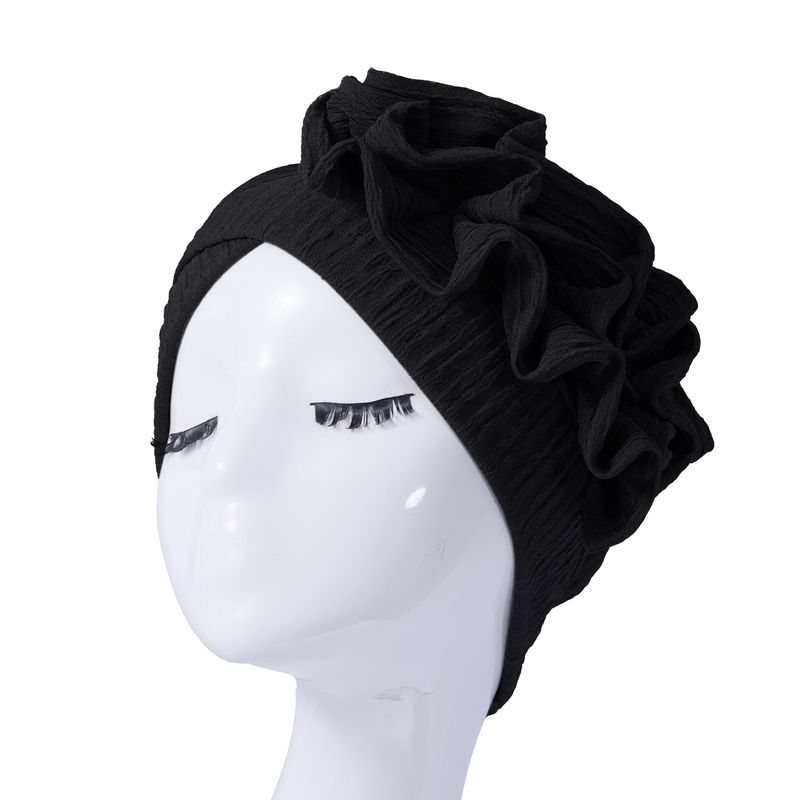 Elastic Pleated Lace Headscarf Hat – Fungus Lace Hair Care Cap, Adjustable & Breathable_voghion.com