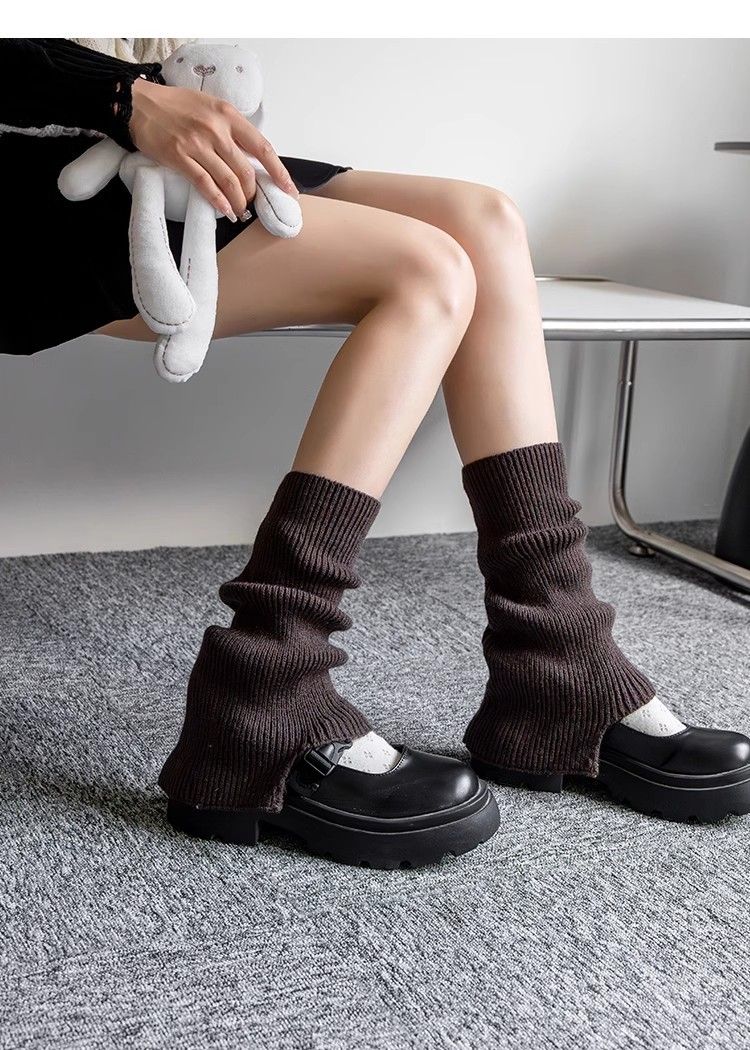 Vintage Snow Boots Sock Autumn Winter Irregular Knitted Wool Pile Thick Warm Calf Covers Mid-Calf Leg Socks_voghion.com