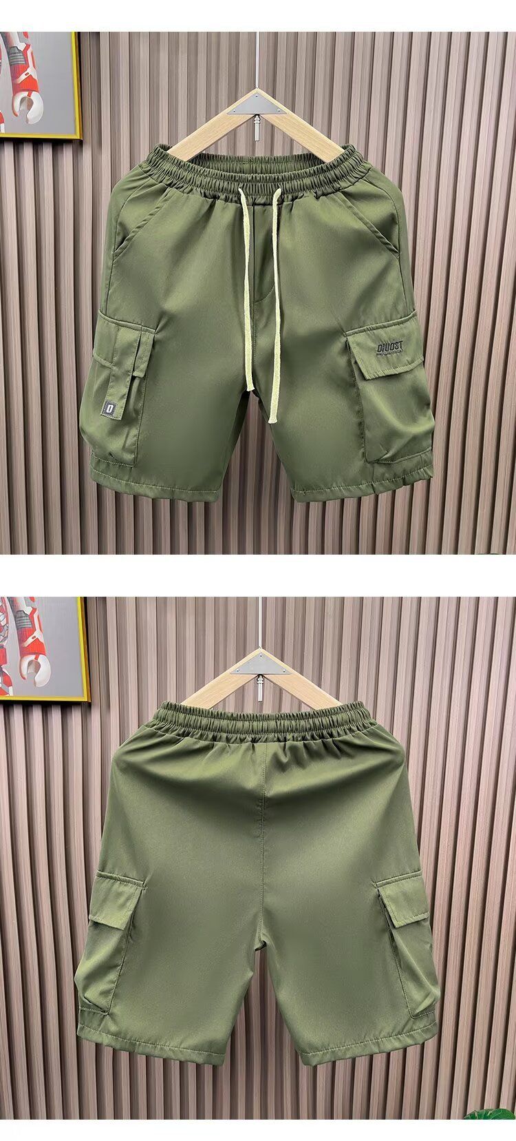 Herren-Arbeitsshorts, Sommer, leichte, lässige Cargo-Shorts mit mehreren Taschen, lockere Passform, gerades Bein, atmungsaktive 5-Zoll-Shorts_voghion.com