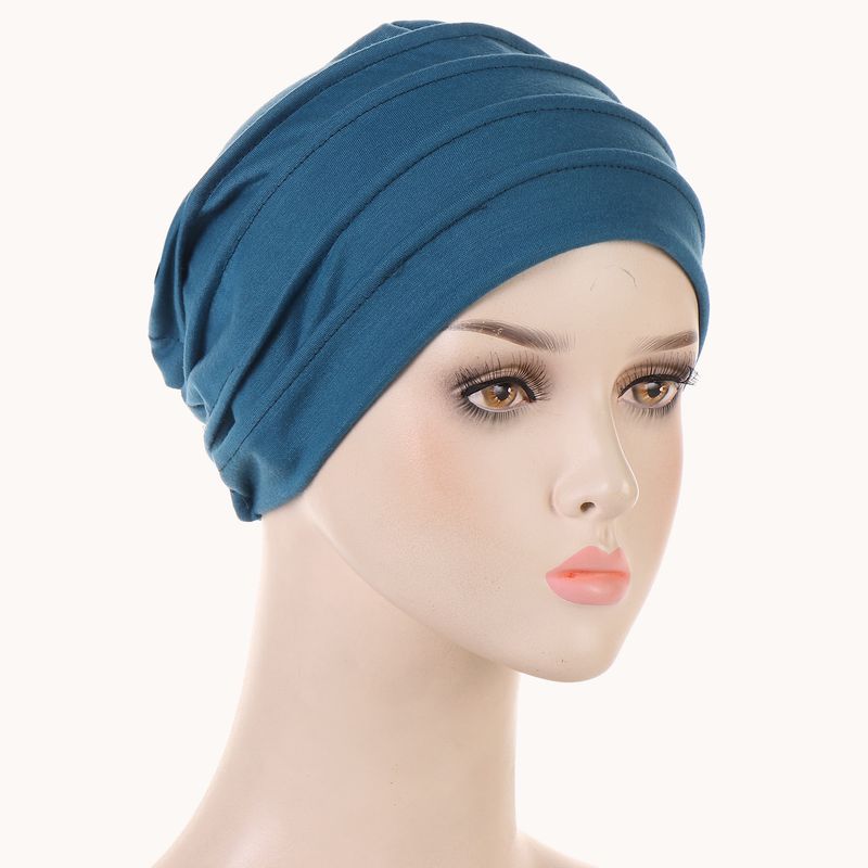 women's elastic pleated hexagonal hat Muslim base hat in stock_voghion.com