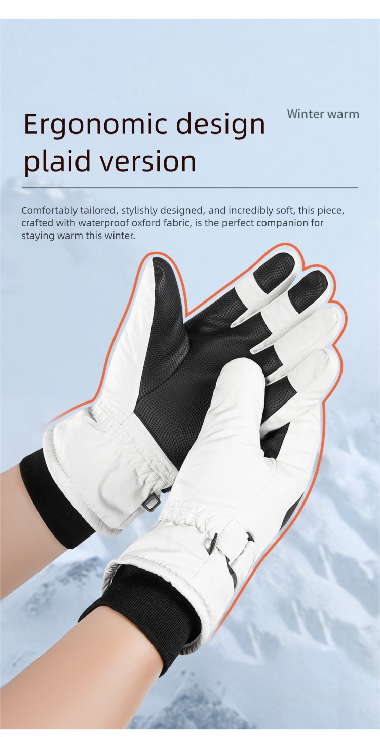 Ski For Men And Women, Winter Fleece-Lined, Thickened, Windproof, Waterproof, Non-Slip, Touchscreen, Outdoor Riding,_voghion.com