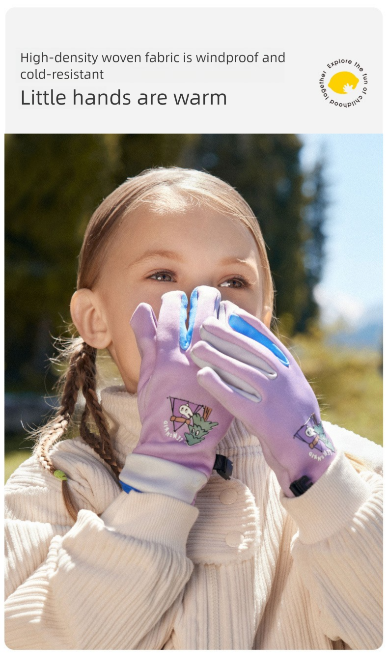 Lemon Baby Kinder-Skihandschuhe für Jungen und Mädchen, wasserdicht, warm, Fleece, für Herbst und Winter, zum Reiten, Fingerhandschuhe für Outdoor-Aktivitäten._voghion.com