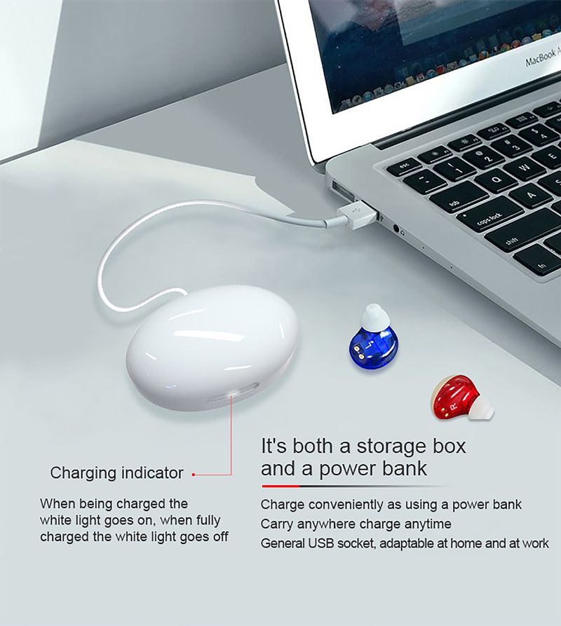 Nuovo amplificatore acustico ricaricabile per apparecchio acustico con aspirazione magnetica TWS Apparecchio acustico Z-300_voghion.com