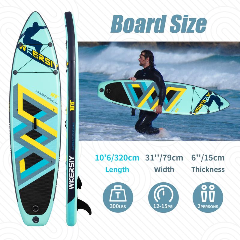 inflatable paddle board 10'6 including sup paddle, paddleboard backpack, pump, leash_voghion.com