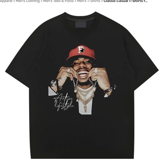 Klassiska Casual T-shirts för Strand Andningsbara Mjuka Populära Herrtröjor Anpassad Anime_voghion.com