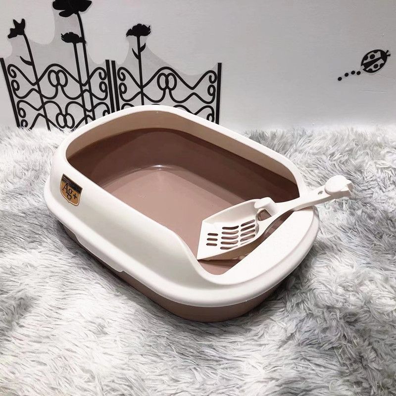 Pet supplies, semi enclosed toilet, box, free cat litter shovel, available in large, medium, and small sizes_voghion.com