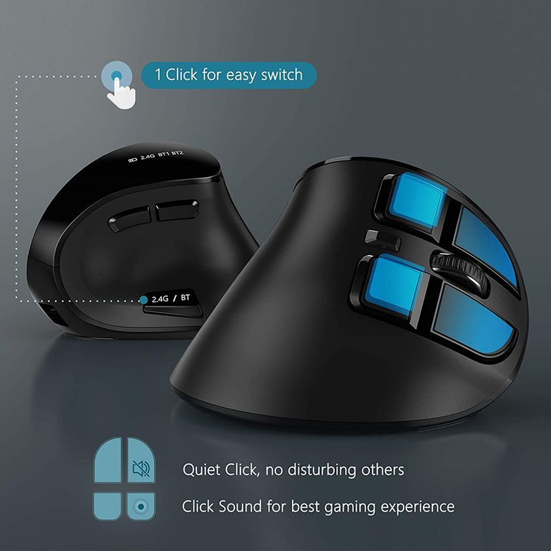 Bluetooth Vertikale Drahtlose Maus Für Tablet Laptop Notebook Wiederaufladbare USB Drahtlose Maus Ergonomie Rechte Hand_voghion.com