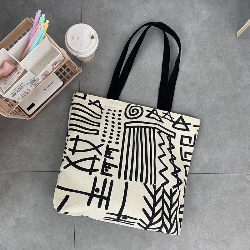 Canvas For Women 2023 New Ins Forest Style Korean Version Versatile Tote Shoulder Bag Large Capacity Student Handbag_voghion.com