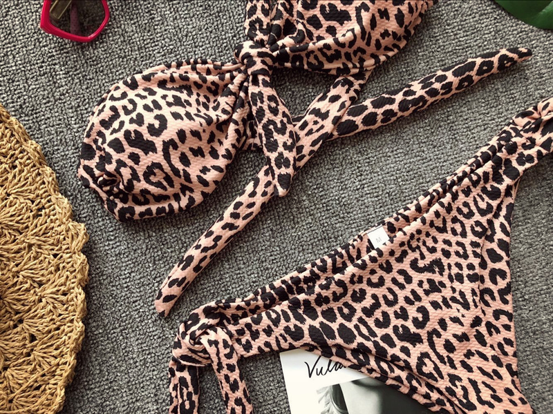 bikini sexy split bikini polka dot print swimsuit_voghion.com