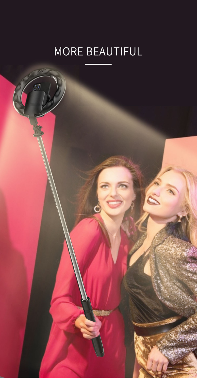 8-Zoll-Selfie-Ringlicht mit 66-Zoll-erweiterbarem Stativ und Telefonhalter, tragbares dimmbares LED-Ringlicht_voghion.com
