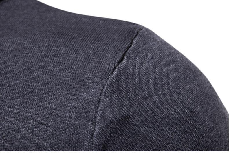 Pull coupe slim pour hommes, revers en laine, base épaisse_voghion.com