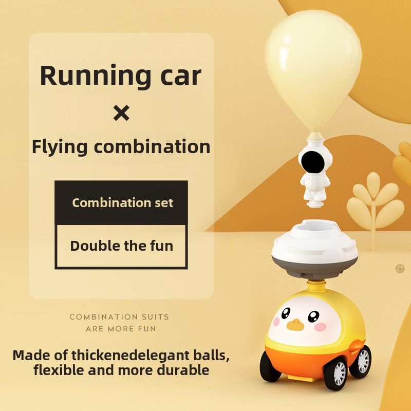 Animal aerodynamic car DIY flying piggy balloon puzzle toy press scooter_voghion.com