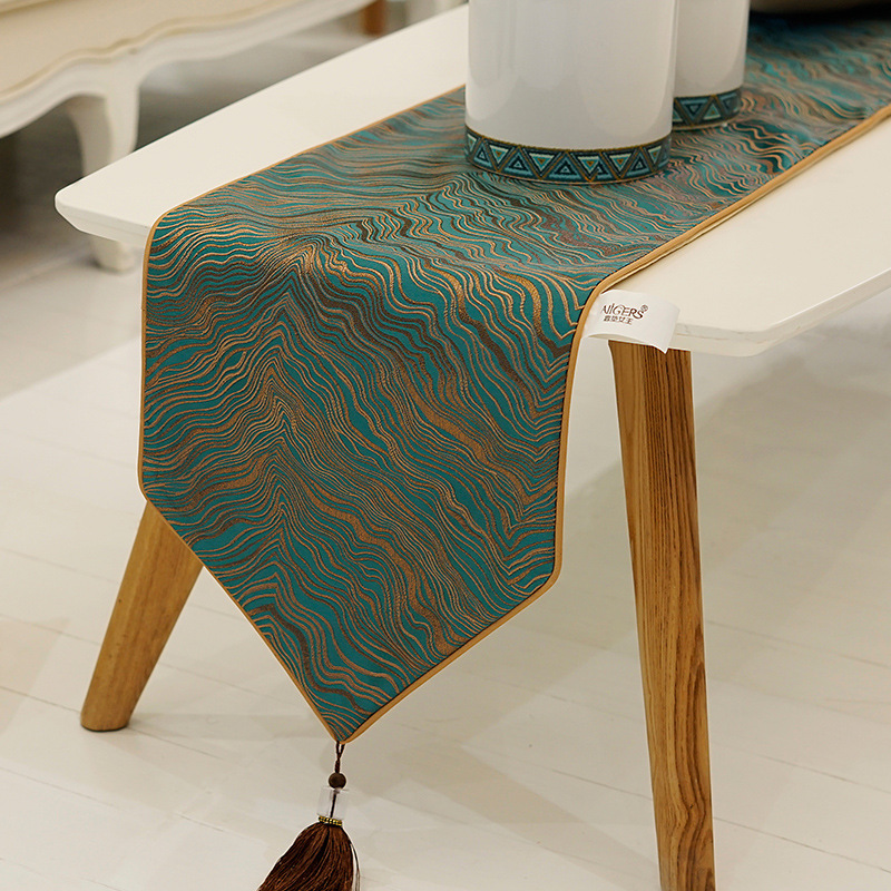 Light luxury high-end table flag, simple modern dining table cloth, long tea table cloth, Nordic high-end bed flag_voghion.com