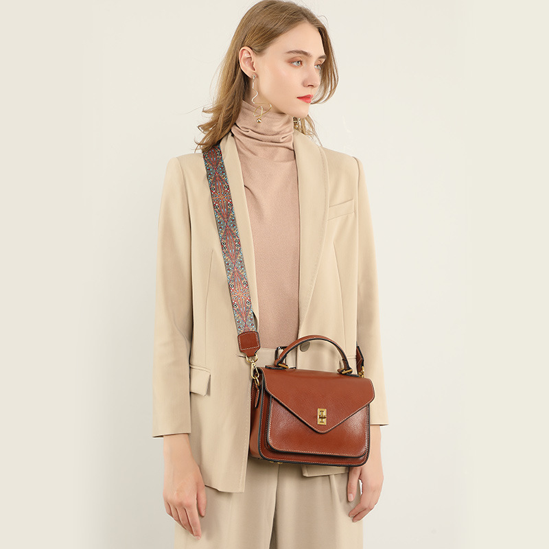 Vera pelle vegetale, pelle bovina, nuovo temperamento high-end, semplice e alla moda, borsa da donna, trasporto a mano, postino a tracolla a spalla_voghion.com