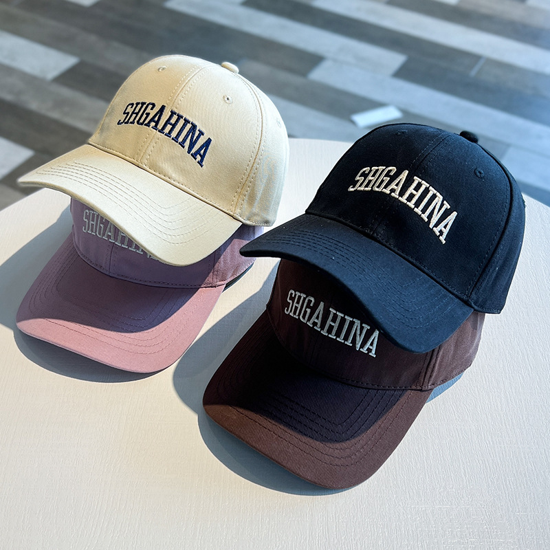 Unisex beisbola cepure ar rozā izšūtu burtu cepuri jaunajiem studentiem ar lielu galvu ap cieto jumta vizieri Tide_voghion.com