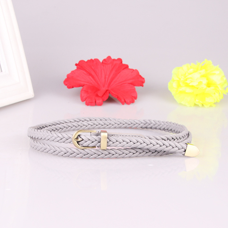 New woven belt for women, versatile thin belt with pin buckle, women's rope decoration_voghion.com