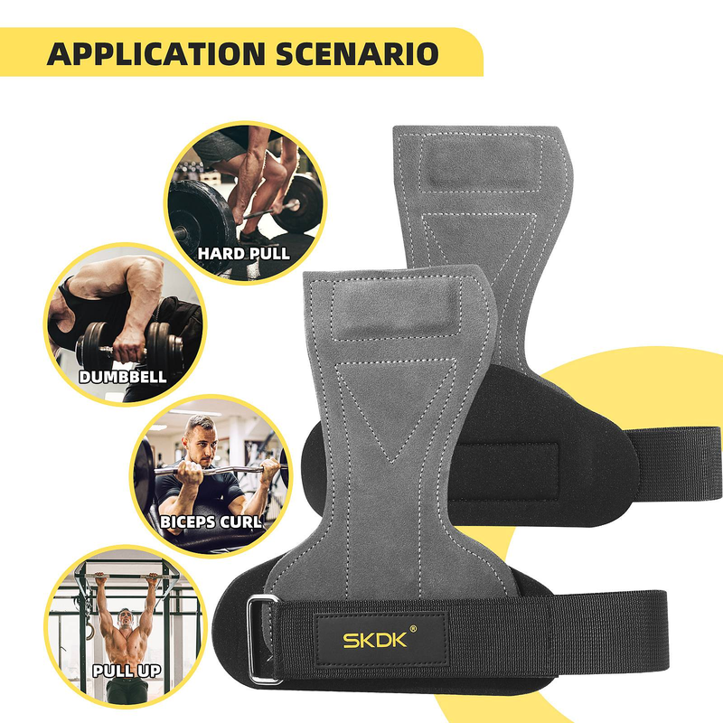 Cowhide palm guard wear resistant non slip wrist guard fitness weightlifting power belt hard pull pull up protective gear_voghion.com