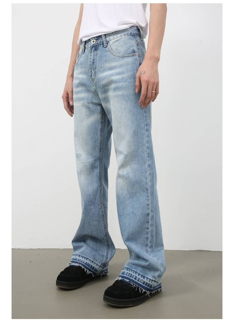 New Men's Flared And Slightly Flared Jeans, Men's Loose Straight And Versatile Trousers_voghion.com