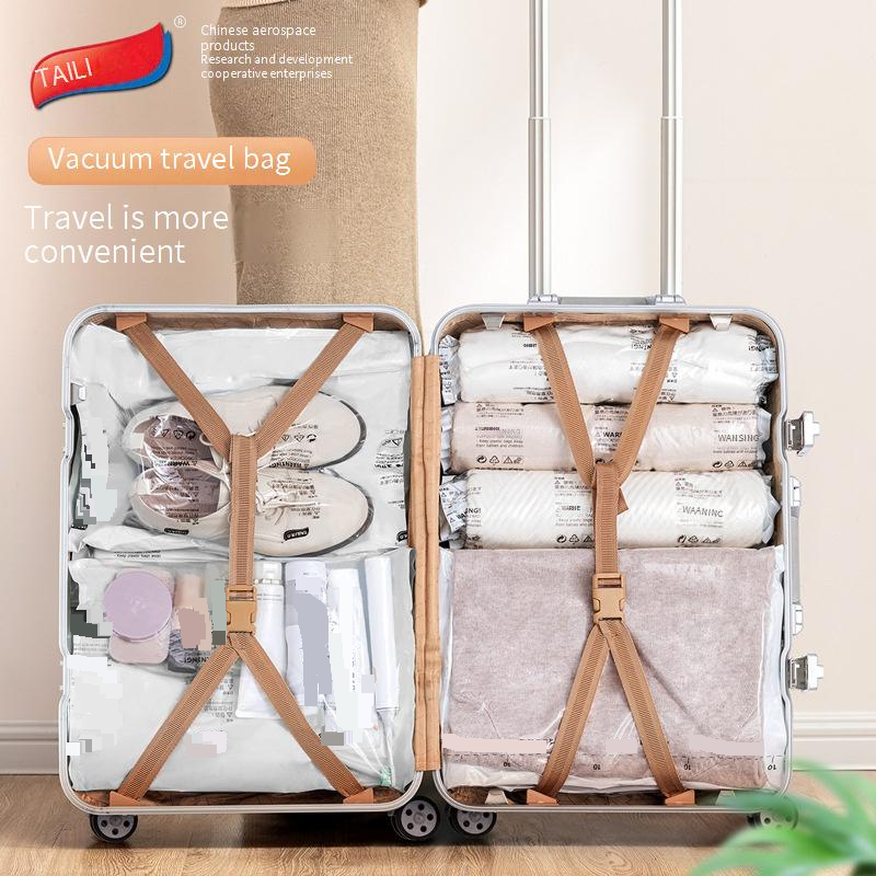 Handrollbare Reise-Kompressionsbeutel, Vakuum-Aufbewahrung ohne Pumpe (verdickter und langlebiger, platzsparender, wasserdichter Koffer-Organizer für Reiseutensilien)_voghion.com